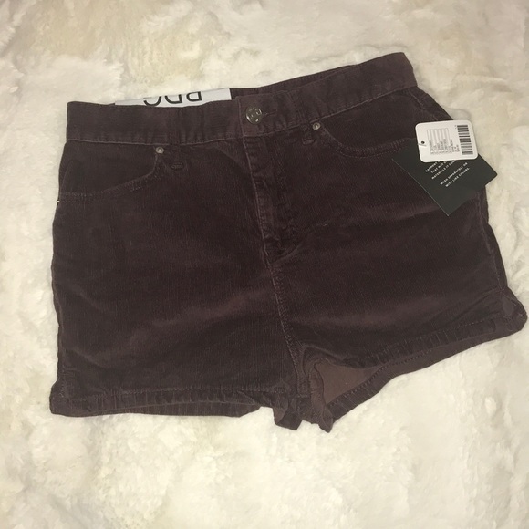 BDG Pants - BDG Katie Super High Rise Shorts Dark Purple